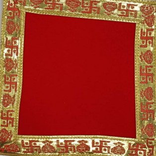 Pooja Chowki  Aasan Kapda / Velvet Altar Cloth For Pooja And Mandir (Set of 2 ) (24*24)cm Pooja Chowki  Aasan Kapda / Velvet Altar Cloth For Pooja And Mandir (Set of 2 ) (24*24)cm