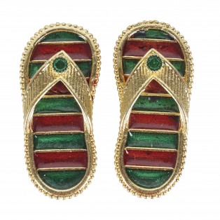 Laddu Gopal Slipper metal (4.5*2) cm  Laddu Gopal Slipper metal (4.5*2) cm