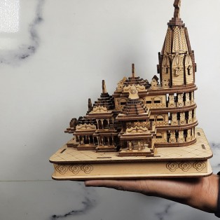 Shree Ram Mandir Ayodhya 3D Model - Best for Home Temple, Decor and Gift (Width: 14 * Length: 20 * Height: 21 Cm) (Weight: 350 gm) by IndianJadiBooti Shree Ram Mandir Ayodhya 3D Model - Best for Home Temple, Decor and Gift (Width: 14 * Length: 20 * Height: 21 Cm) (Weight: 350 gm) by IndianJadiBooti