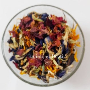 Butterfly Pea with Jasmine, Marigold and Rose Petals by IndianJadiBooti