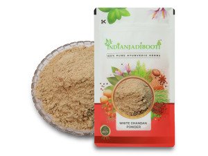 IndianJadibooti White Sandalwood Powder - 100% Pure - Edible & Cosmetics Use - Safed Chandan Powder