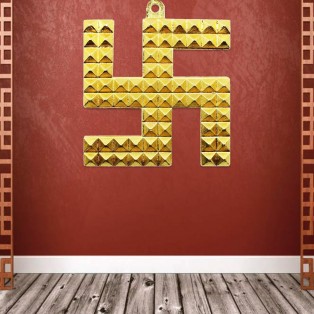 Brass Swastik Pyramid Wall Hanging Vastu Yantra for Positive Energy (Apprx 9.5 x 7.5 cm, weight: 150 Grams) by IndianJadiBooti Brass Swastik Pyramid Wall Hanging Vastu Yantra for Positive Energy (Apprx 9.5 x 7.5 cm, weight: 150 Grams) by IndianJadiBooti
