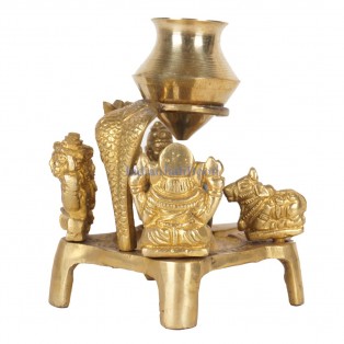 Shiv Parivar With Shiva Lingam Heavy Brass, Gold (Length 9 * Width 7) by IndianJadiBooti Shiv Parivar With Shiva Lingam Heavy Brass, Gold (Length 9 * Width 7) by IndianJadiBooti