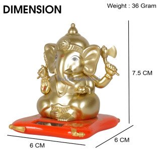 Solar Lord Ganesh With Waving Hands by IndianJadiBooti (7.5*6Cm)