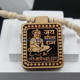 Jai Sita Ram Tulsi  Kanthi Mala with bageshwar dham hanumanji square pendant with  free ashtgandh chandan and tilak applicator Jai Sita Ram Tulsi  Kanthi Mala with bageshwar dham hanumanji square pendant with  free ashtgandh chandan and tilak applicator