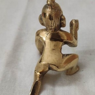 Laddu Gopal Brass Idol [Size 1] (Length 8* Width 4 Cm) (Weight 130-145 Gm) by IndianJadiBooti