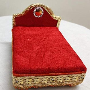 Laddu Gopal Bed (Length 13 * Width 9 * Height 7 Cm) (Weight 238 Gm) by IndianJadiBooti