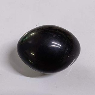 Natural Black stone Shaligram by IndianJadiBooti (Length: 4 to 5 cm)