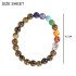 Seven Chakra 8.4 mm Natural Reiki Crystals Beads Stone Bracelet With Tiger Eye  Stone - One Bracelet For Each Chakra. [Flexible] by IndianJadiBooti 