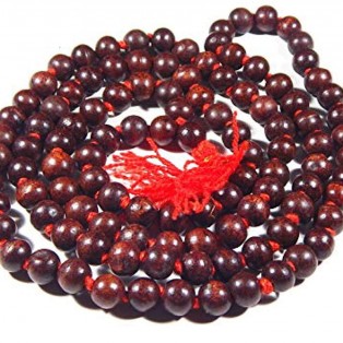 Lal Chandan Mala Red Sandalwood Rosary ( Length14 Inch) by IndianJadiBooti beads size 7.4 mm Lal Chandan Mala Red Sandalwood Rosary ( Length14 Inch) by IndianJadiBooti beads size 7.4 mm