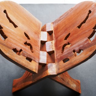 Wooden Hand Carved Holy Books Stand (15Inch Weight 700gm) by IndianJadiBooti