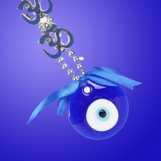 Feng Shui Evil Eye Blue Om Eye Amulet (Length 22.5 * Width 6.2 ) (Weight 76 Gm) by IndianJadiBooti Feng Shui Evil Eye Blue Om Eye Amulet (Length 22.5 * Width 6.2 ) (Weight 76 Gm) by IndianJadiBooti