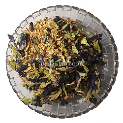 Butterfly Pea with Jasmine, Marigold and Rose Petals by IndianJadiBooti