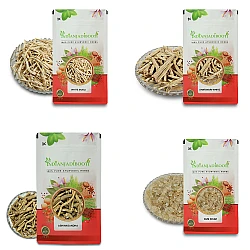 Body Building, Weight Gain and Strength Pack [SafedMusli-100Gm - Shatavari-100Gm - Gum Kikar-100Gm - Ashwagandha-100Gm ] by IndianJadiBooti