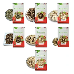 Men Vitality Pack [Safed Musli - Akarkara - Vidarikand Safed - Ashwagandha- Shatavari White - Gokhru Bada - Gokhru Chhota] [50 Grams Each] by IndianJadiBooti