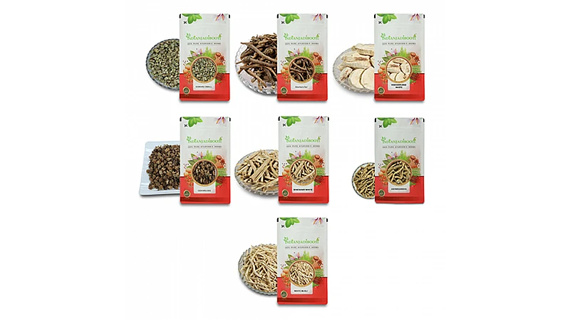 Benefits of Men Vitality Pack [Safed Musli - Akarkara - Vidarikand Safed - Ashwagandha- Shatavari White - Gokhru Bada - Gokhru Chhota] [50 Grams Each]