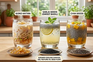 Gond Katira vs Sabja Seeds vs Chia Seeds for Summer Drinks