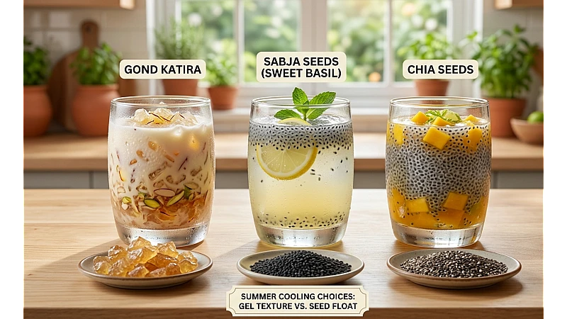 Gond Katira vs Sabja Seeds vs Chia Seeds for Summer Drinks